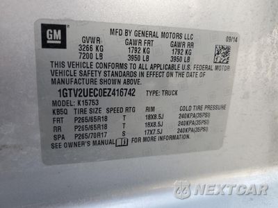 Zdjęcie 12 z 12 samochodu: 2014 GMC SIERRA K1500 SLE VIN:1GTV2UEC0EZ416742 - miniatura