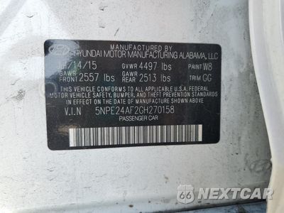 Zdjęcie 12 z 12 samochodu: 2016 HYUNDAI SONATA SE VIN:5NPE24AF2GH270158 - miniatura