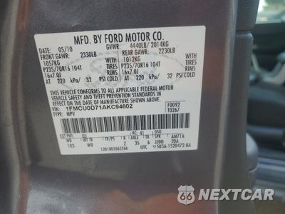 Zdjęcie 13 z 15 samochodu: 2010 FORD ESCAPE XLT VIN:1FMCU0D71AKC94602 - miniatura