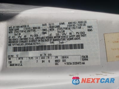 Zdjęcie 12 z 12 samochodu: 2012 FORD ECONOLINE E250 VAN VIN:1FTNE2EL2CDA15781 - miniatura