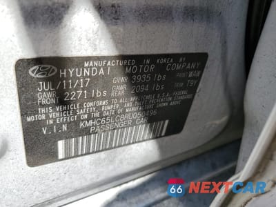 Zdjęcie 12 z 12 samochodu: 2017 HYUNDAI IONIQ BLUE VIN:KMHC65LC8HU050496 - miniatura