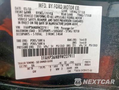 Zdjęcie 13 z 13 samochodu: 2009 FORD FOCUS SES VIN:1FAHP36N89W227911 - miniatura