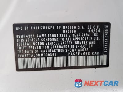 Zdjęcie 12 z 14 samochodu: 2021 VOLKSWAGEN GTI S VIN:3VW6T7AU3MM000361 - miniatura