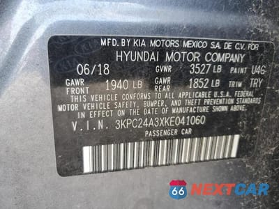 Zdjęcie 12 z 12 samochodu: 2019 HYUNDAI ACCENT SE VIN:3KPC24A3XKE041060 - miniatura