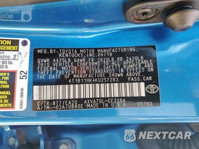 Zdjęcie 12 z 12 samochodu: 2019 TOYOTA CAMRY L VIN:4T1B11HK4KU257283 - miniatura