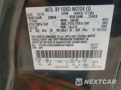 Zdjęcie 13 z 13 samochodu: 2011 FORD ESCAPE XLT VIN:1FMCU9DG9BKA74839 - miniatura