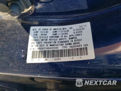 Zdjęcie 12 z 12 samochodu: 2014 HONDA ACCORD SPORT VIN:1HGCR2F58EA022042 - miniatura