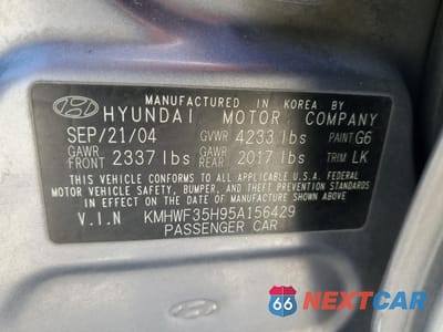 Zdjęcie 12 z 12 samochodu: 2005 HYUNDAI SONATA GLS VIN:KMHWF35H95A156429 - miniatura