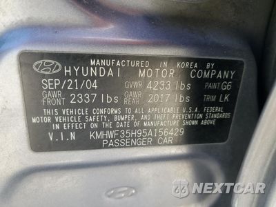 Zdjęcie 12 z 12 samochodu: 2005 HYUNDAI SONATA GLS VIN:KMHWF35H95A156429 - miniatura
