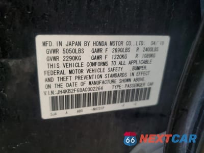 Zdjęcie 12 z 12 samochodu: 2010 ACURA RL VIN:JH4KB2F68AC002264 - miniatura