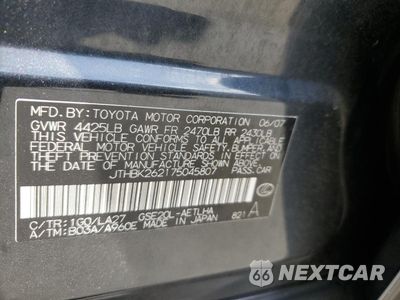 Zdjęcie 12 z 12 samochodu: 2007 LEXUS IS 250 VIN:JTHBK262175045807 - miniatura