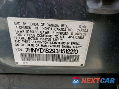 Zdjęcie 14 z 14 samochodu: 2003 ACURA MDX VIN:2HNYD18293H512210 - miniatura