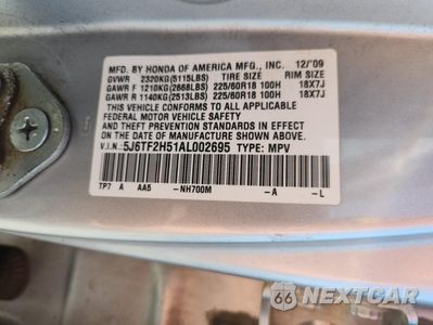 Zdjęcie 13 z 15 samochodu: 2010 HONDA ACCORD CROSSTOUR EXL VIN:5J6TF2H51AL002695 - miniatura