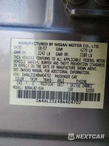 Zdjęcie 12 z 12 samochodu: 2008 NISSAN ALTIMA 2.5 VIN:1N4AL21E48N404702 - miniatura