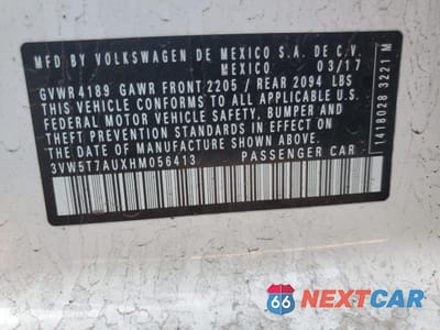 Zdjęcie 13 z 15 samochodu: 2017 VOLKSWAGEN GTI S VIN:3VW5T7AUXHM056413 - miniatura