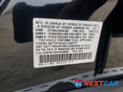 Zdjęcie 12 z 14 samochodu: 2012 ACURA ZDX TECHNOLOGY VIN:2HNYB1H44CH500067 - miniatura