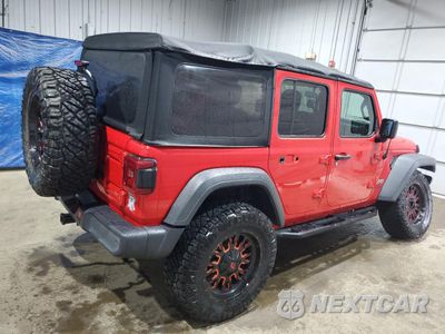 Trzecie zdjęcie samochodu z tyłu: 2018 JEEP WRANGLER UNLIMITED SPORT VIN:1C4HJXDG3JW212471 - miniatura