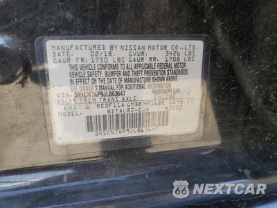 Zdjęcie 12 z 12 samochodu: 2018 NISSAN VERSA S VIN:3N1CN7AP9JL863647 - miniatura
