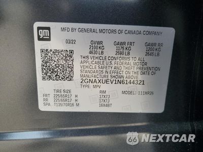 Zdjęcie 12 z 14 samochodu: 2022 CHEVROLET EQUINOX LT VIN:2GNAXUEV1N6144321 - miniatura