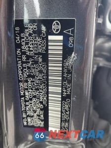 Zdjęcie 12 z 12 samochodu: 2018 TOYOTA PRIUS C VIN:JTDKDTB37J1614531 - miniatura