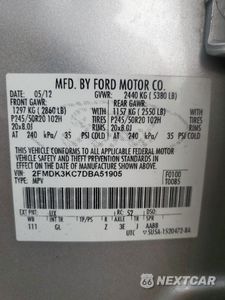Zdjęcie 12 z 12 samochodu: 2013 FORD EDGE LIMITED VIN:2FMDK3KC7DBA51905 - miniatura