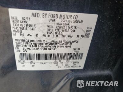 Zdjęcie 13 z 15 samochodu: 2013 LINCOLN MKX VIN:2LMDJ8JK8DBL32351 - miniatura