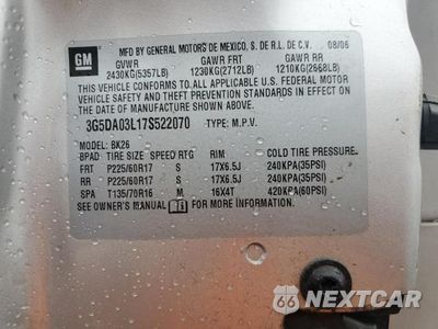 Zdjęcie 14 z 14 samochodu: 2007 BUICK RENDEZVOUS CX VIN:3G5DA03L17S522070 - miniatura