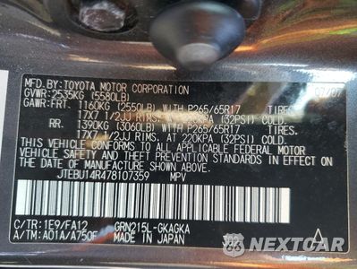 Zdjęcie 14 z 14 samochodu: 2007 TOYOTA 4RUNNER SR5 VIN:JTEBU14R478107359 - miniatura
