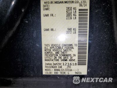 Zdjęcie 12 z 12 samochodu: 2015 NISSAN ALTIMA 2.5 VIN:1N4AL3AP2FC121618 - miniatura