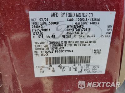 Zdjęcie 12 z 12 samochodu: 2005 FORD F250 SUPER DUTY VIN:1FTSW21P65EC22874 - miniatura