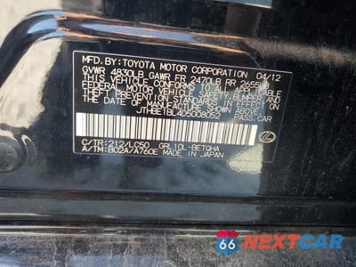 Zdjęcie 12 z 14 samochodu: 2013 LEXUS GS 350 VIN:JTHBE1BL4D5008052 - miniatura