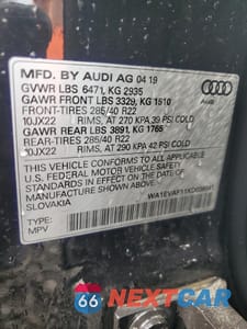 Zdjęcie 13 z 15 samochodu: 2019 AUDI Q8 PREMIUM PLUS S-LINE VIN:WA1EVAF11KD036041 - miniatura