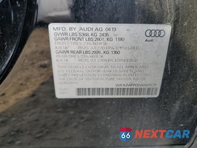Zdjęcie 13 z 13 samochodu: 2013 AUDI Q5 PREMIUM PLUS VIN:WA1LFAFP0DA088578 - miniatura