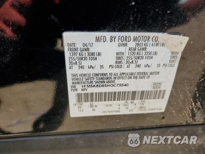 Zdjęcie 14 z 17 samochodu: 2017 FORD EXPLORER XLT VIN:1FM5K8D85HGC75540 - miniatura