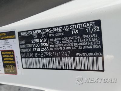 Zdjęcie 12 z 12 samochodu: 2023 MERCEDES-BENZ C 43 AMG VIN:W1KAF8HB7PR101247 - miniatura
