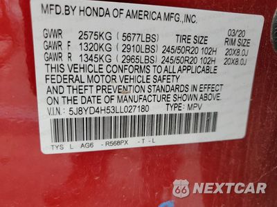 Zdjęcie 13 z 16 samochodu: 2020 ACURA MDX TECHNOLOGY VIN:5J8YD4H53LL027180 - miniatura