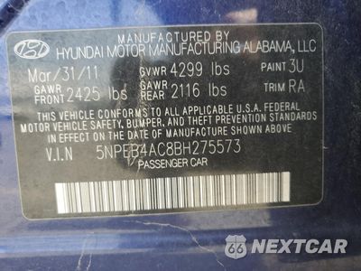 Zdjęcie 12 z 14 samochodu: 2011 HYUNDAI SONATA GLS VIN:5NPEB4AC8BH275573 - miniatura