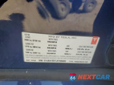 Zdjęcie 12 z 12 samochodu: 2018 TESLA MODEL S VIN:5YJSA1E27JF296885 - miniatura