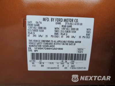 Zdjęcie 13 z 16 samochodu: 2017 FORD EXPLORER XLT VIN:1FM5K7D88HGA01890 - miniatura