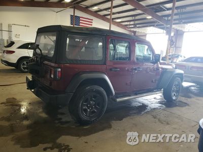 Trzecie zdjęcie samochodu z tyłu: 2021 JEEP WRANGLER UNLIMITED SPORT VIN:1C4HJXDG6MW721183 - miniatura