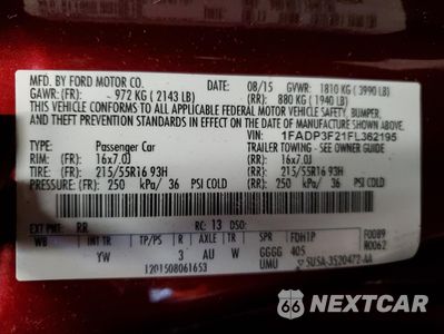 Zdjęcie 12 z 12 samochodu: 2015 FORD FOCUS SE VIN:1FADP3F21FL362195 - miniatura