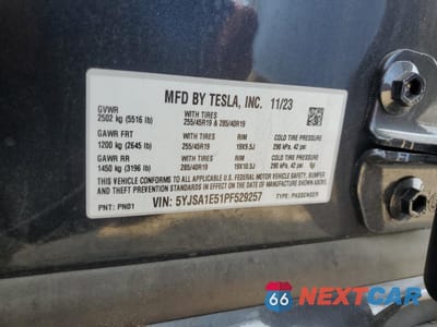 Zdjęcie 12 z 14 samochodu: 2023 TESLA MODEL S VIN:5YJSA1E51PF529257 - miniatura