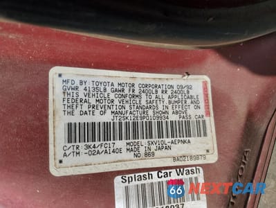 Zdjęcie 13 z 13 samochodu: 1993 TOYOTA CAMRY LE VIN:JT2SK12E9P0109934 - miniatura