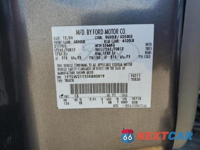 Zdjęcie 12 z 12 samochodu: 2005 FORD F250 SUPER DUTY VIN:1FTSW21Y55EB80819 - miniatura