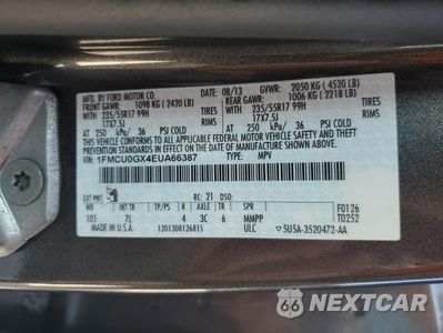 Zdjęcie 14 z 14 samochodu: 2014 FORD ESCAPE SE VIN:1FMCU0GX4EUA66387 - miniatura