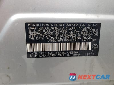 Zdjęcie 12 z 12 samochodu: 2007 LEXUS LS 460 VIN:JTHBL46F175048735 - miniatura