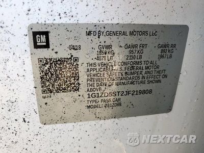 Zdjęcie 13 z 13 samochodu: 2018 CHEVROLET MALIBU LT VIN:1G1ZD5ST2JF219808 - miniatura
