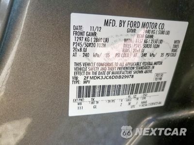 Zdjęcie 13 z 13 samochodu: 2013 FORD EDGE SEL VIN:2FMDK3JC6DBB29978 - miniatura