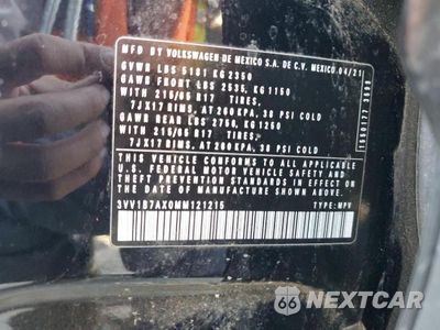 Zdjęcie 13 z 13 samochodu: 2021 VOLKSWAGEN TIGUAN S VIN:3VV1B7AX0MM121215 - miniatura