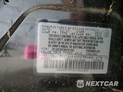 Zdjęcie 12 z 12 samochodu: 2017 NISSAN SENTRA S VIN:3N1AB7AP3HY261050 - miniatura